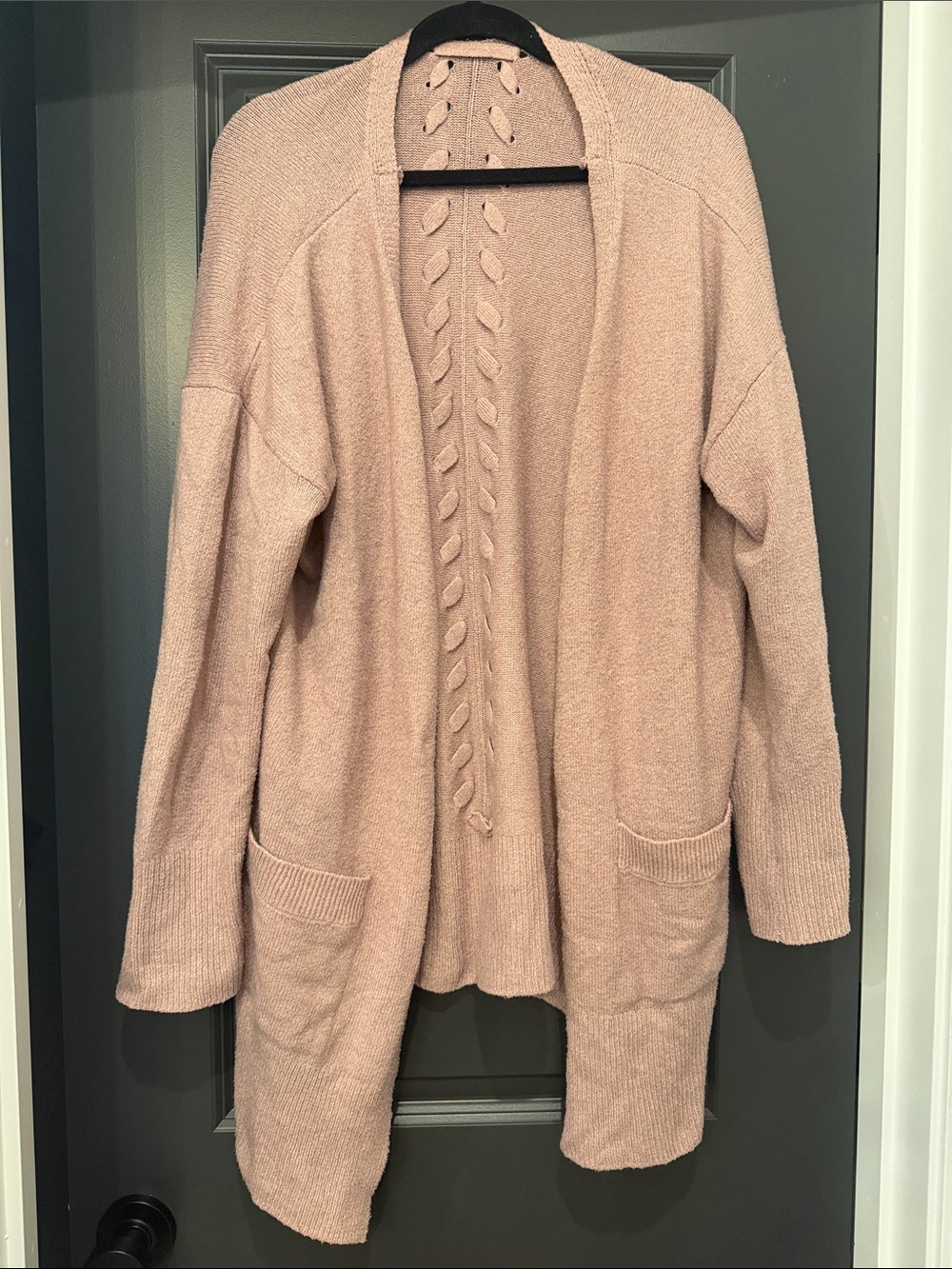 Ana Women’s Open-Front Blush Pink Cardigan Sweater